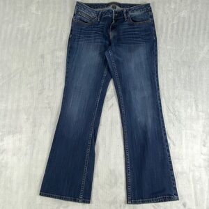 Banana Republic Petites Jeans Size 27/4P Bootcut Flap Pockets Whiskering Fade